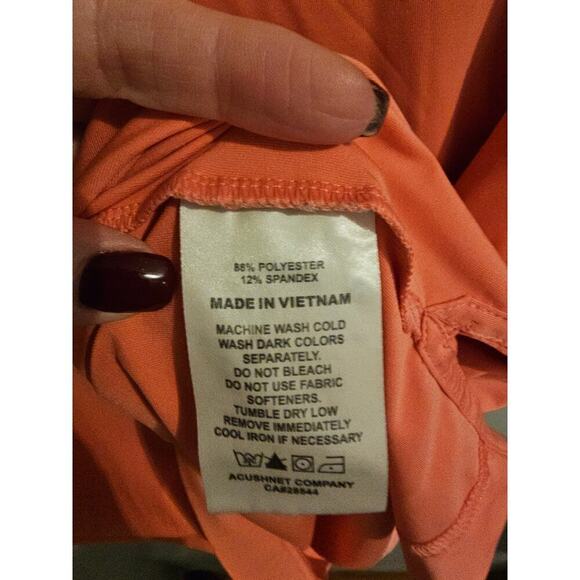 Footjoy coral pink performance golf polo shirt sz large MT98 - Picture 5 of 6